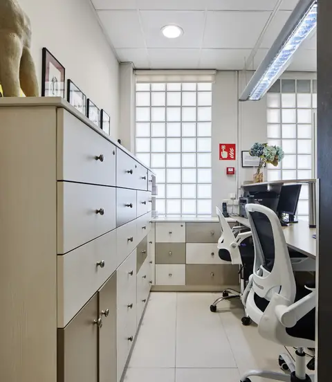 Laguntza-eremua eta materialaren antolaketa Hortzagin Klinikan.